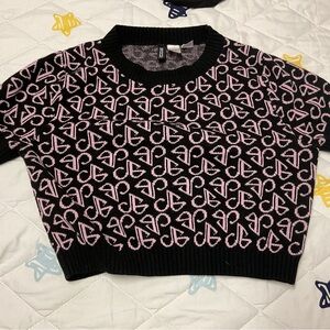 H&M x BlackPink Graphic Sweater Crop Top